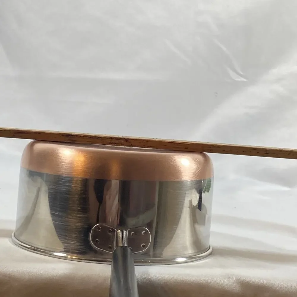Revere Ware 1 Qt Quart Copper Bottom Sauce Pan, Lid Clinton 96 g Stainless Steel